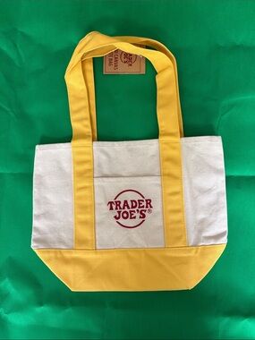 Trader Joe’s Yellow & White Canvas Tote Bag